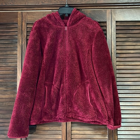 Faded Glory Jackets & Blazers - Faded Glory Burgundy Hooded Jacket Size XL (16/18)